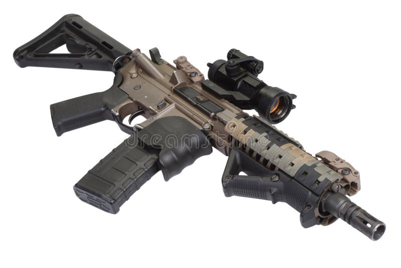M4 Special Forces Rifle Isolated On A White Stock Image Image of