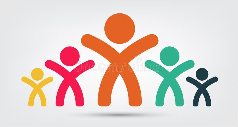 M?tesrumfolklogo grupp av teamworkisolaten för fyra personer på vit bakgrund, vektorillustration vektor illustrationer M?tesrumfolklogo grupp av teamworkisolaten för fyra personer på vit bakgrund, vektorillustration vektor illustrationer