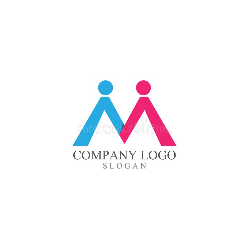 M ícone de vetor de modelo de logotipo de comunidade de letra inicial. ilustração royalty free