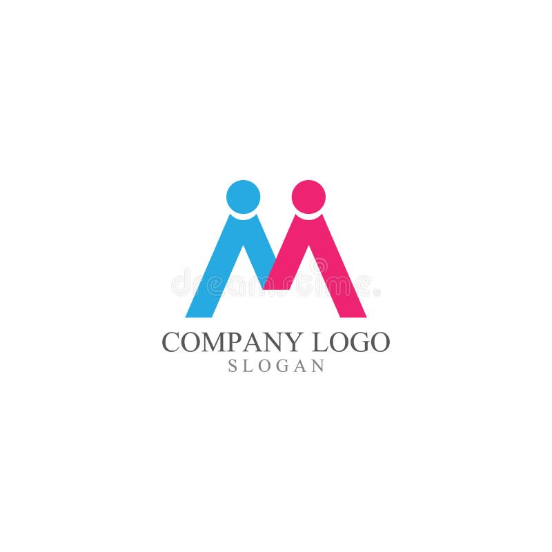 M ícone de vetor de modelo de logotipo de comunidade de letra inicial. ilustração stock