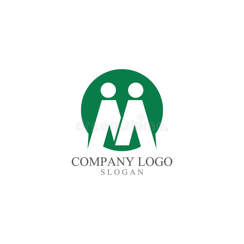 M ícone de vetor de modelo de logotipo de comunidade de letra inicial. ilustração stock