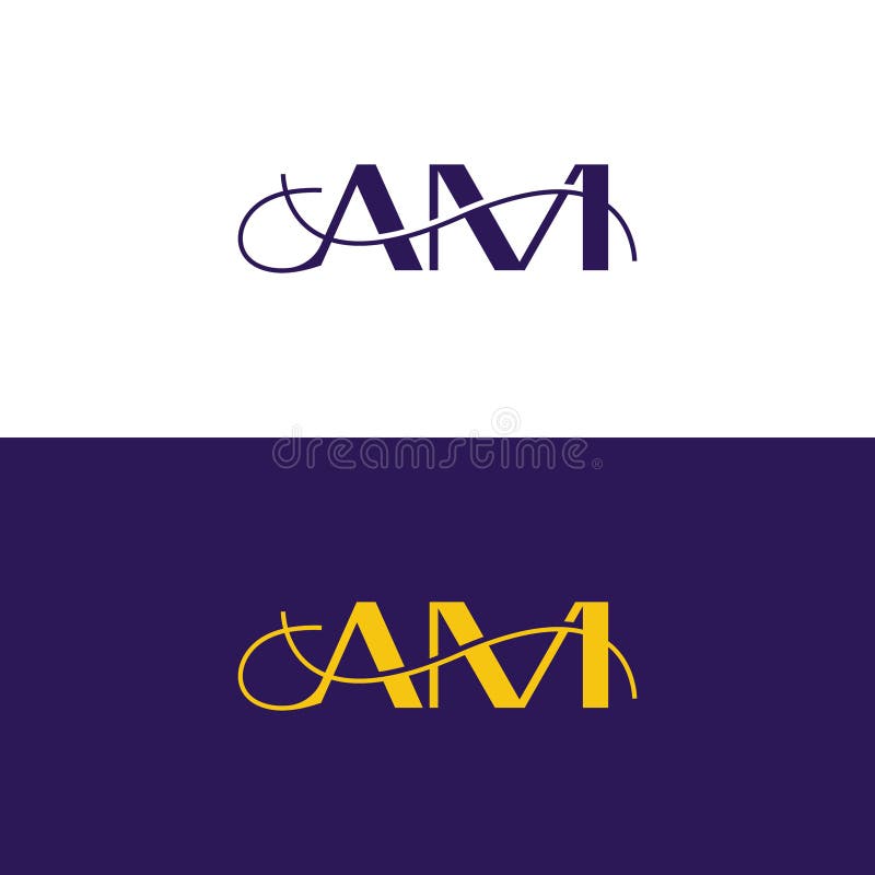 AM MA Abstract initial monogrambokstavssymbol med logotyp för alfabet stock illustrationer