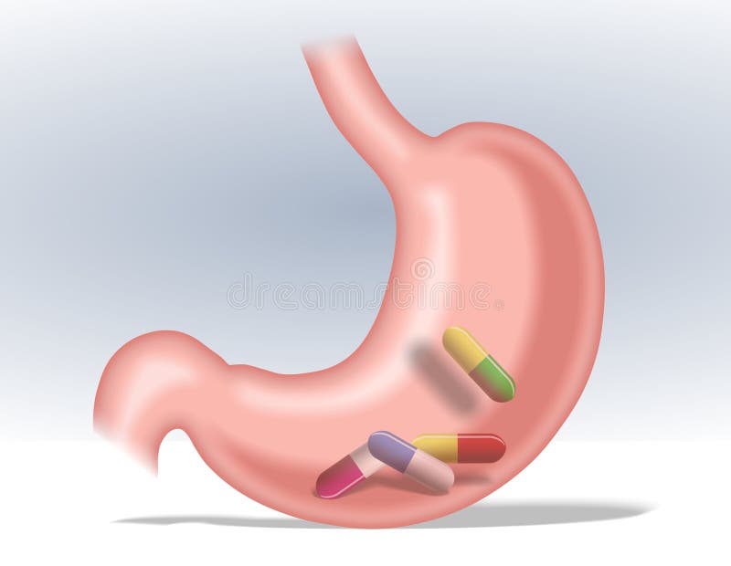 Maag en pillen vector illustratie