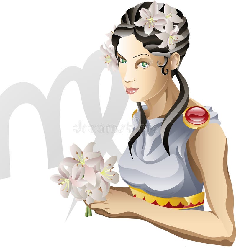 Maagd het Maagdelijke sterteken royalty-vrije illustratie Maagd het Maagdelijke sterteken royalty-vrije illustratie