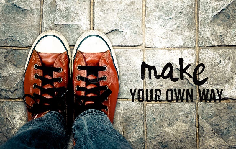Maak uw eigen manier, Inspiratiecitaat stock fotografie Maak uw eigen manier, Inspiratiecitaat stock fotografie