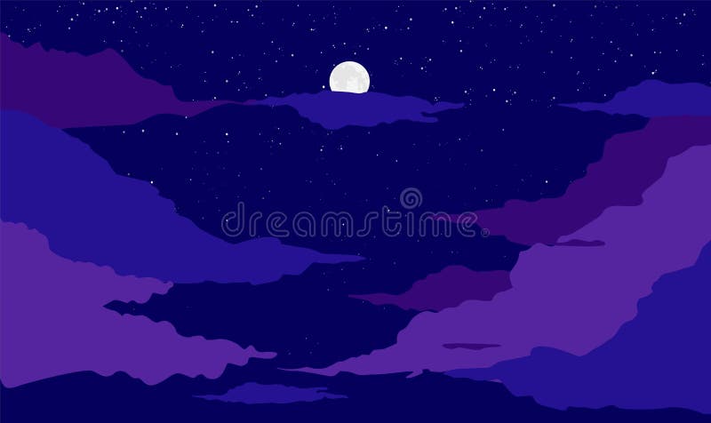 Moon on night dark blue background. Bright space landscape with purple clouds galactic luminous infinity constellations and nebula in moon vector light beautiful astronomical space. Moon on night dark blue background. Bright space landscape with purple clouds galactic luminous infinity constellations and nebula in moon vector light beautiful astronomical space.