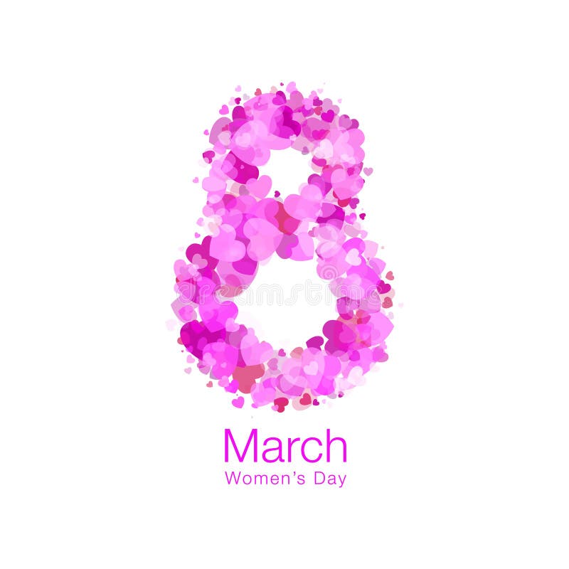 8 maart - de Dag licht ontwerp van Vrouwen van het malplaatje van de groetkaart Symbool van Internationale Vrouwen` s dag Vector vector illustratie 8 maart - de Dag licht ontwerp van Vrouwen van het malplaatje van de groetkaart Symbool van Internationale Vrouwen` s dag Vector vector illustratie