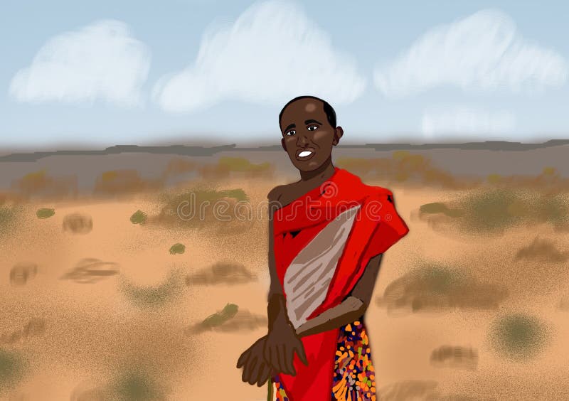 Maasai man computer generat ilustrație vector illustration