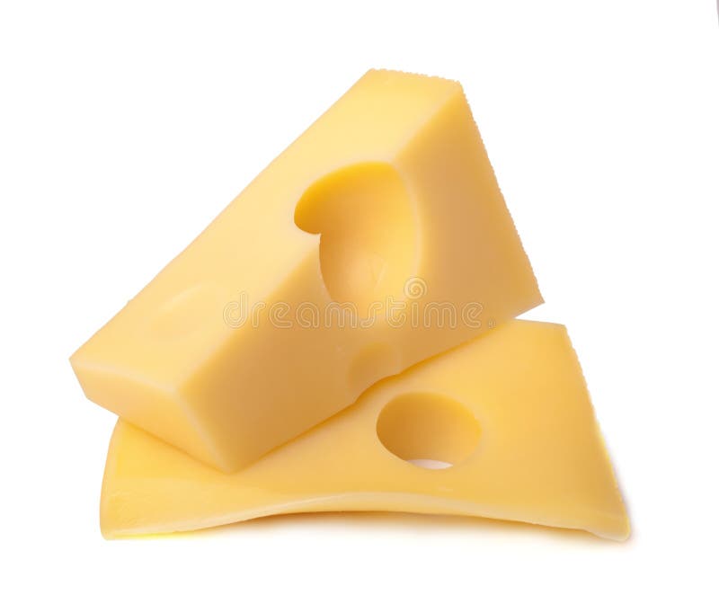 Maasdam cheese on white