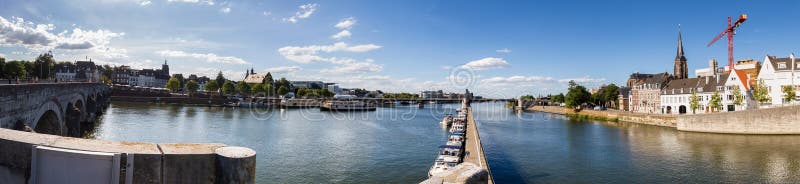 Panorama Of Maastricht In Cloudy Calm Winter Day Stock Photo - Image of clouds, meteorology ...