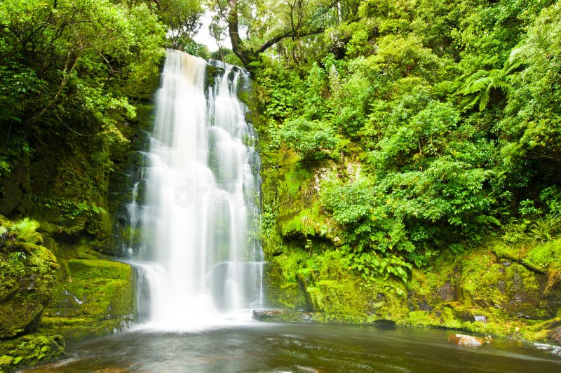 Mac Lean Falls in the Catlins stock image