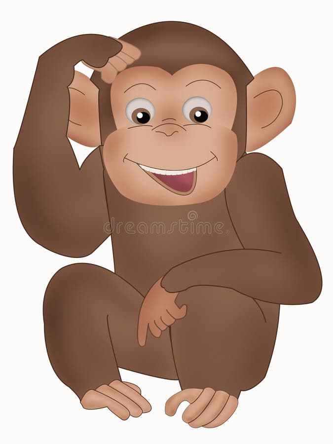 Macaco Louco Dos Desenhos Animados Cômicos Ilustração Stock - Ilustração de  rabisco, projeto: 52911178