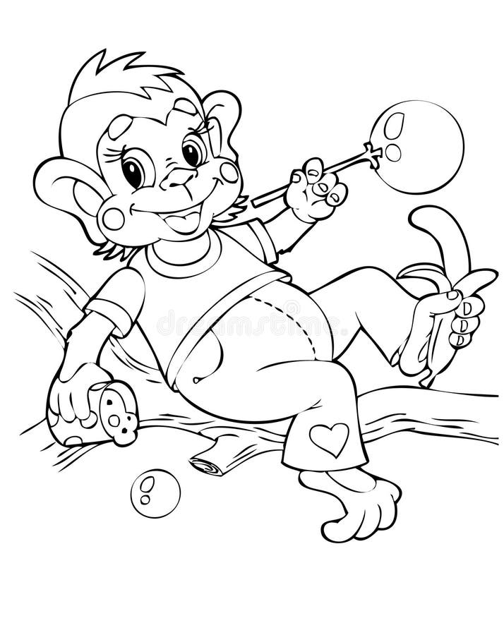 Macaco Dos Desenhos Animados Livro Para Colorir E Ponto Para Pontilhar O  Jogo Para Crianças Ilustração do Vetor - Ilustração de macaco, alfabeto:  69523670