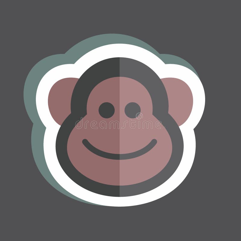 Design Simples Plana Macaco Desenho Animado Ícone Ilustração