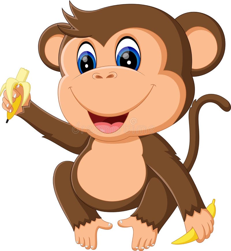 Illustration of cute Cartoon monkey. Illustration of cute Cartoon monkey