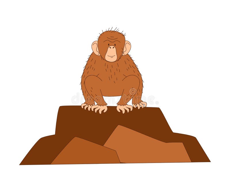macaco bonito sentado ilustração de ícones do vetor dos desenhos