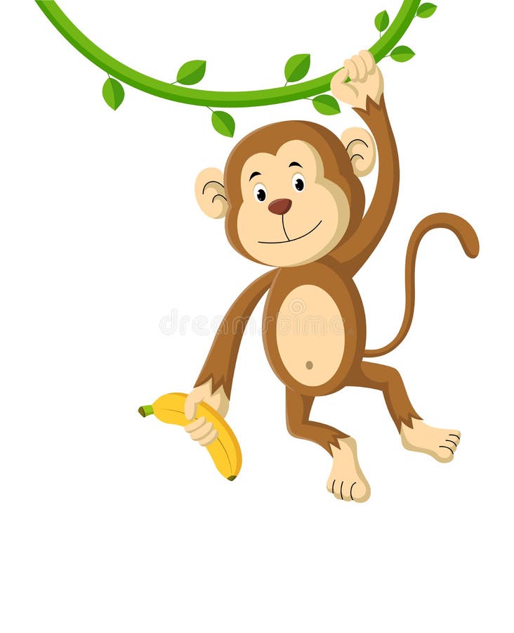 Ilustração vetorial desenhada à mão com alto detalhe de macaco com banana, desenho  realista, esboço