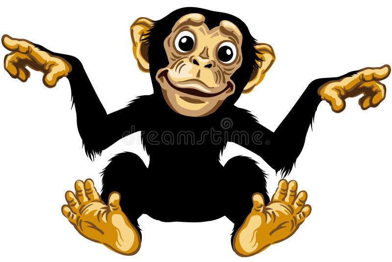 Vetores de Fofo Macaco Engraçado Ilustração De Desenho Animado Colorido  Vetor Pequeno Chimpanzé Personagem Da Vida Selvagem Grande Macaco Senta E  Pensa e mais imagens de Alegria - iStock