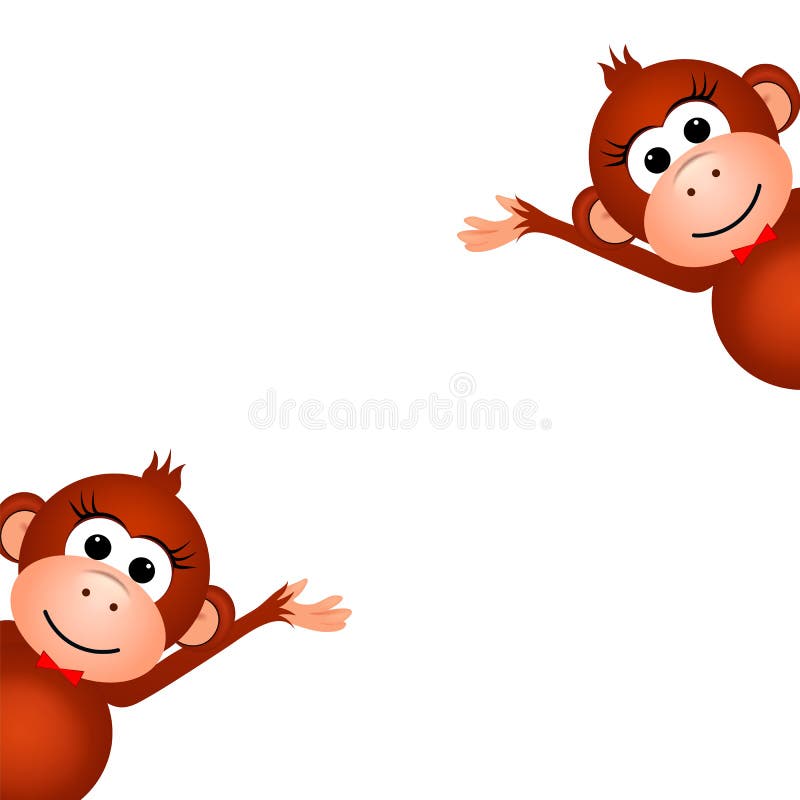 Macaco dois engraçado ilustração do vetor Macaco dois engraçado ilustração do vetor