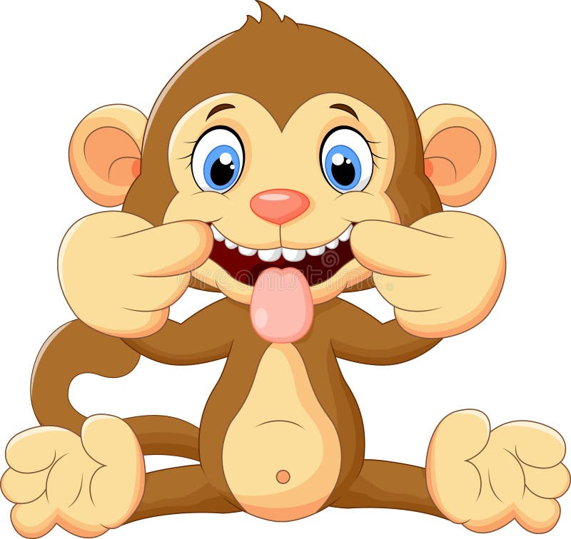 Macaco Mostrando O Ícone Do Desenho Animado Da Língua Sobre O Fundo Branco.  Design Colorido. Ilustração Vetorial Royalty Free SVG, Cliparts, Vetores, e  Ilustrações Stock. Image 75569446