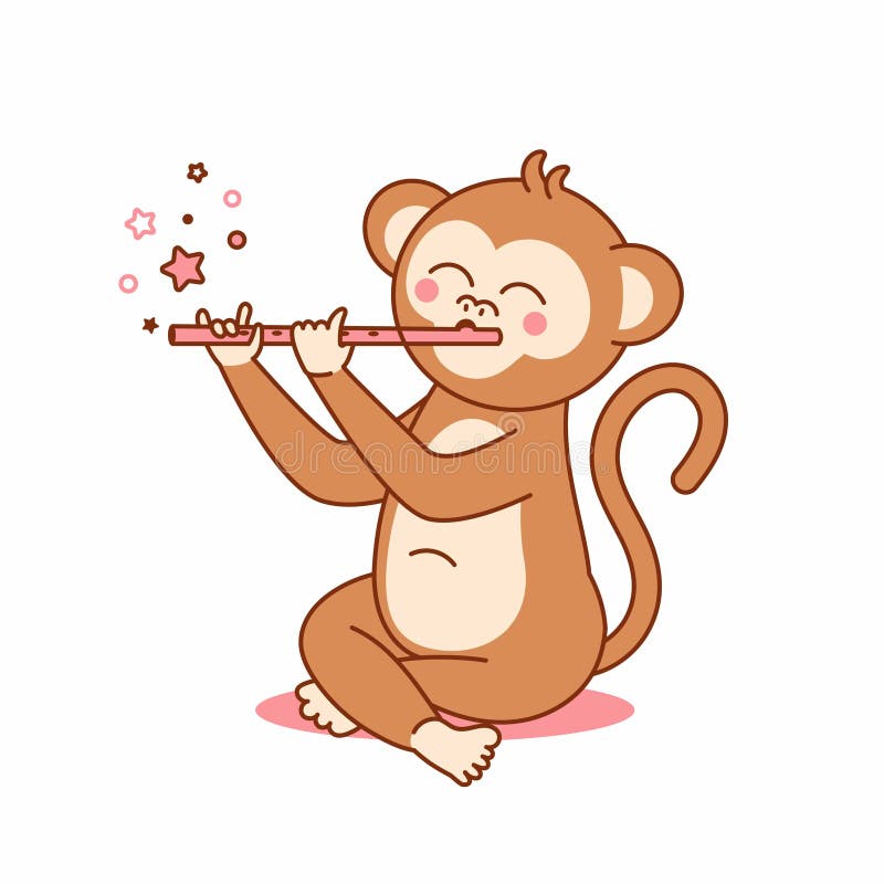 Desenho Vetorial Fofo Brincando De Clipart De Macaco Clipart De