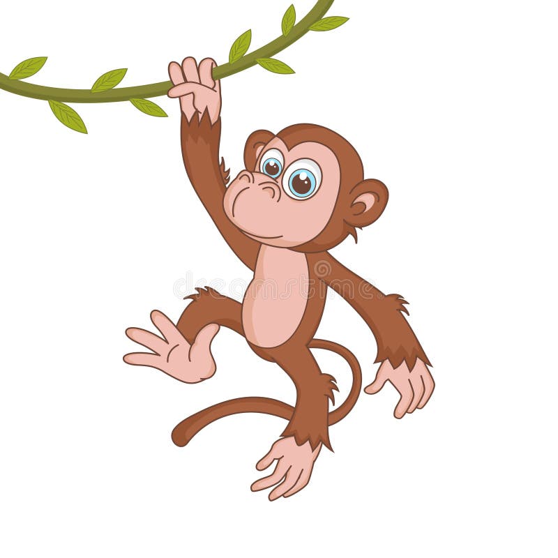 Macaco de desenho animado em fundo branco