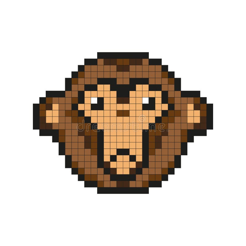 Macaco Pixel : Personagem Fofo De Minecraft No Estilo 2d Da Arte