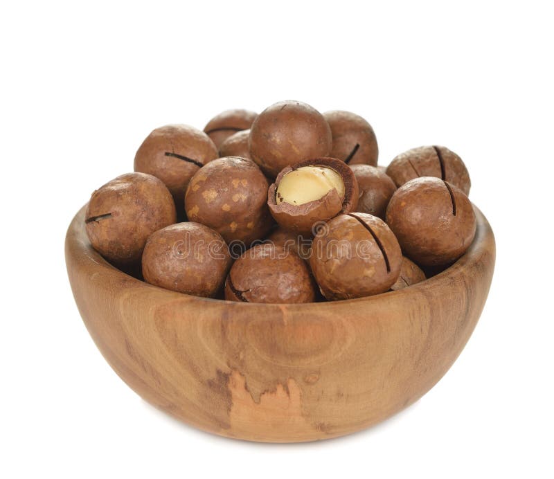 Macadamia Nuts in a Wooden Bowl Stock Photo Image of diet, macadamia