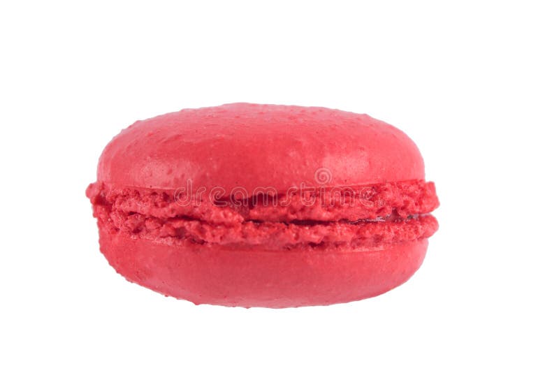 Macaron dessert red, on white background royalty free stock image Macaron dessert red, on white background royalty free stock image