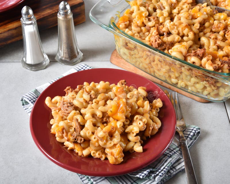Macaroni Beef and Cheese Casserole Stock Photo - Image of macaroni