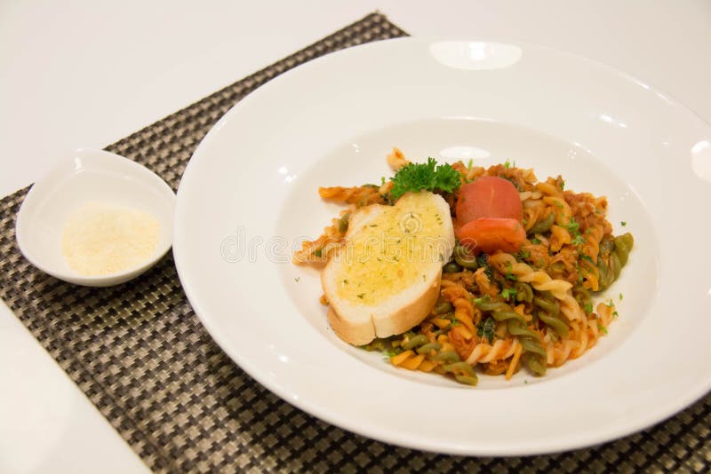 Macaroni Pasta in Spicy Tomato Sauce Stock Photo Image of recipe