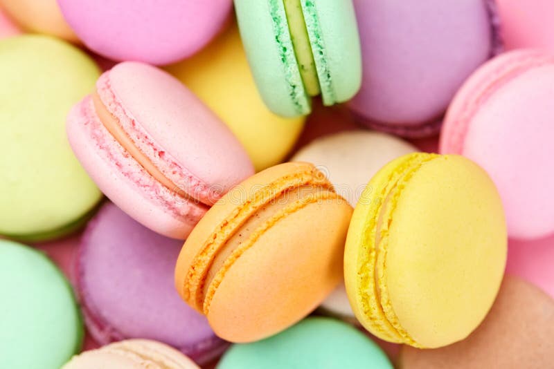Macarons Coloridos. Doces Ou Sobremesa fotografia de stock