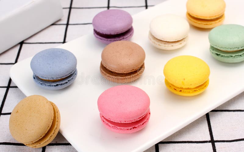Macaroons coloridos fotografia de stock