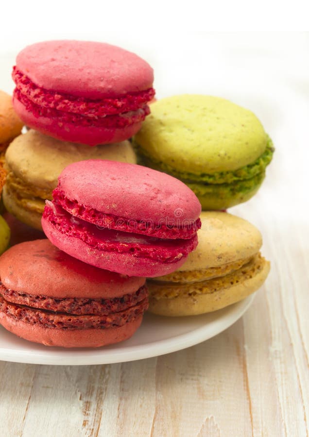 Macarons frescos imagens de stock