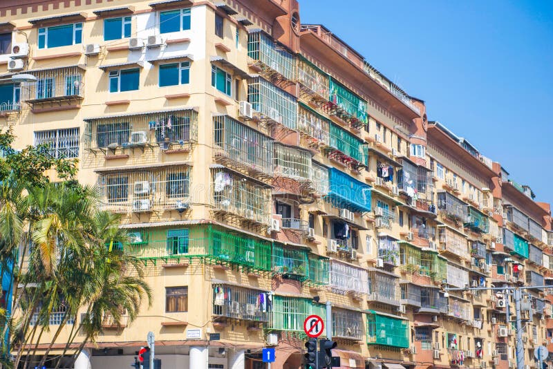 Macau January 15, 2018 Apartment Building in Macau Editorial Stock