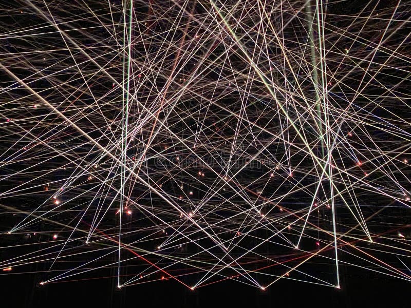 Macau Teamlab Lighting Installation Spectacular Laser Beam Show 3D Mapping Projection Light Rays Patterns Geometry Dynamic Scene Lines Glow.