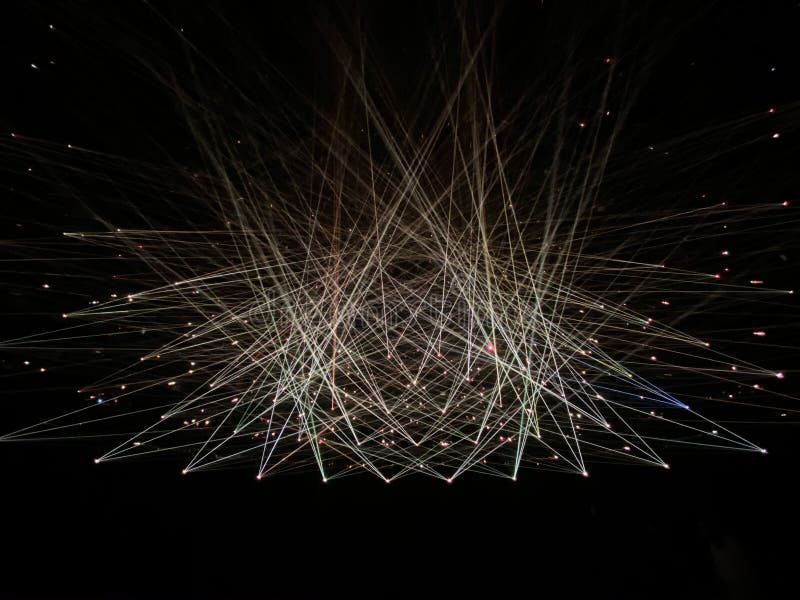 Macau Teamlab Lighting Installation Spectacular Laser Beam Show 3D Mapping Projection Light Rays Patterns Geometry Dynamic Scene Lines Glow.