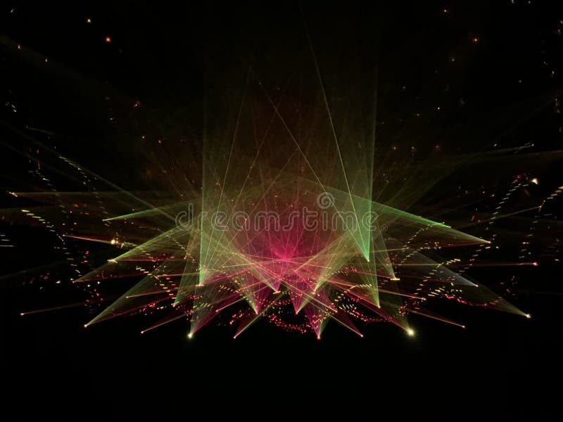 Macau Teamlab Theatre Stage Lighting Installation Spectacular Coloful Laser Beam Entertainment Show 3D Mapping Projection Light Rays Patterns Geometry Dynamic Scene Artistic Scene Lines Glow.