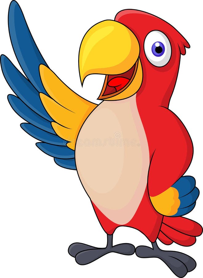 Macaw bird carton waving