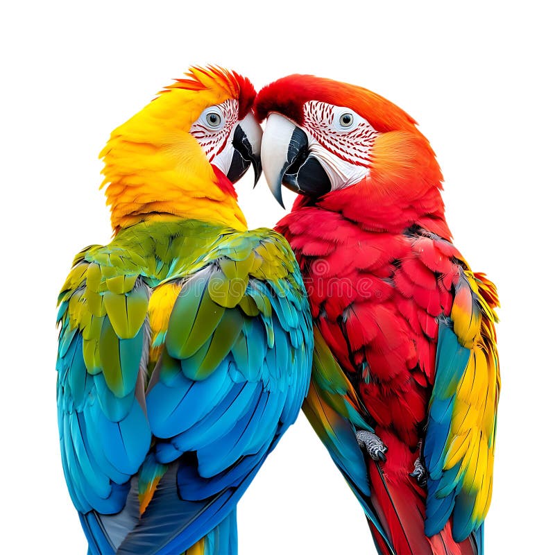 Macaw Parrots Coloridos Amplia aves ilustração do vetor