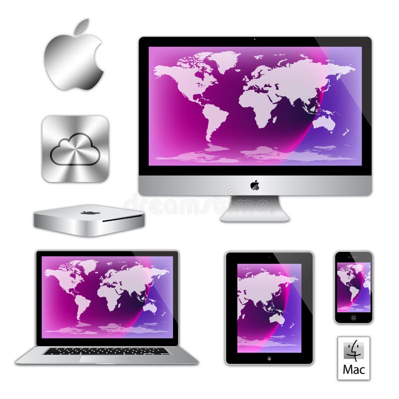 An image of the latest, market leading, Apple mac air book laptop computer, imac desk top computer, ipad, iphone 5 and mac mini. Plus an icloud, apple and mac logo. Ideal choice for those wanting the latest experience in Apple computers. These models shown with a world map on the screen suggesting that the product is a world leader. Designed to the highest standards and with the latest technology, this model compliments the other Apple products like the ipad, iphone, and ipod making it a world leading product for today's market. The laptop is designed with a very thin side profile making it the slimmest in the business. All designed with the latest mobile wireless technology so all files can be consistent throughout with the use of apple's latest icloud program. An image of the latest, market leading, Apple mac air book laptop computer, imac desk top computer, ipad, iphone 5 and mac mini. Plus an icloud, apple and mac logo. Ideal choice for those wanting the latest experience in Apple computers. These models shown with a world map on the screen suggesting that the product is a world leader. Designed to the highest standards and with the latest technology, this model compliments the other Apple products like the ipad, iphone, and ipod making it a world leading product for today's market. The laptop is designed with a very thin side profile making it the slimmest in the business. All designed with the latest mobile wireless technology so all files can be consistent throughout with the use of apple's latest icloud program.