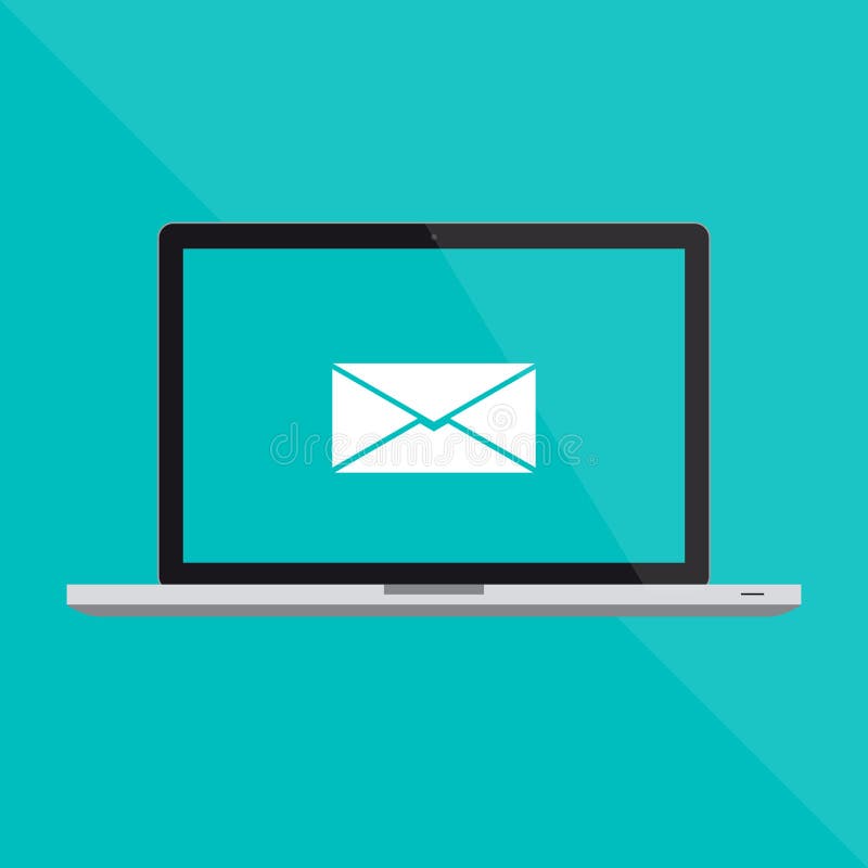 MacBook Pro Flat Laptop and a Letter Stock Illustration Illustration