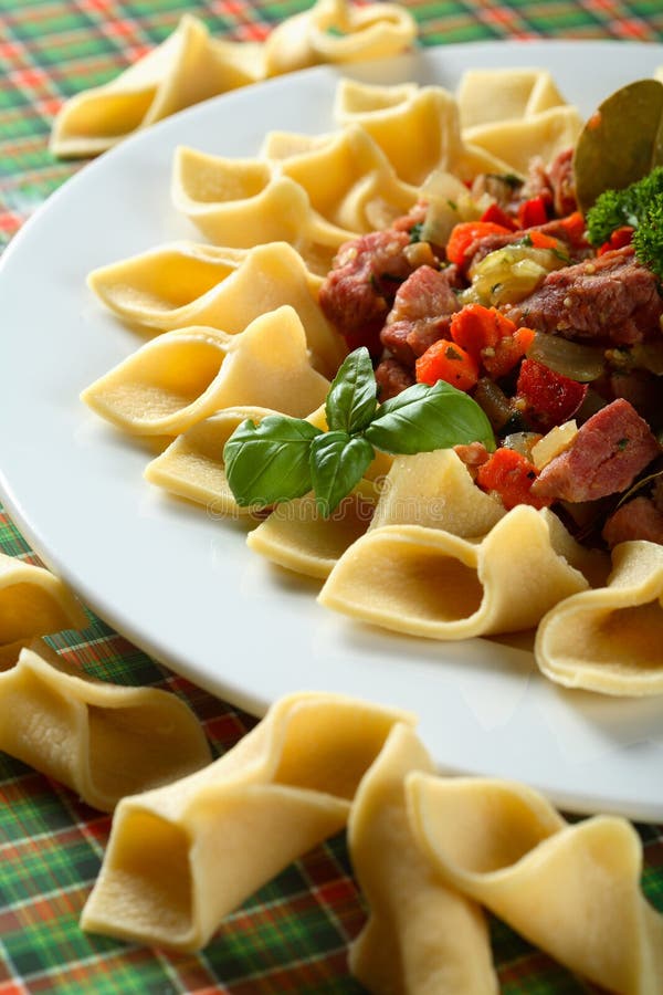Maccheroni con porco immagini stock Maccheroni con porco immagini stock