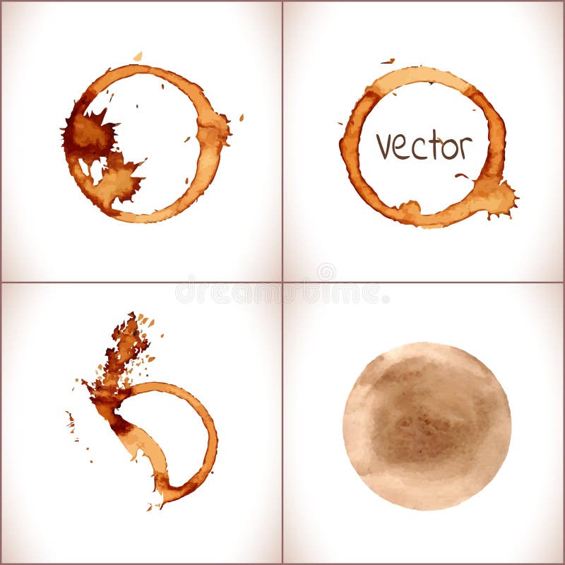 Macchia del caffè di vettore su un fondo bianco illustrazione vettoriale Macchia del caffè di vettore su un fondo bianco illustrazione vettoriale