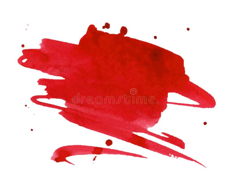 Macchia rossa dell'acquerello con la macchia della pittura dell'acquerello