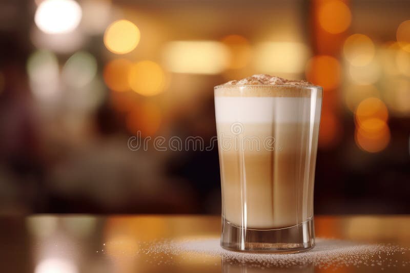Macchiato macchiato in una macro di chiusura ripresa con utensili generici. Macchiato di latte in polvere in una macro di chiusura scattata con aria generativa