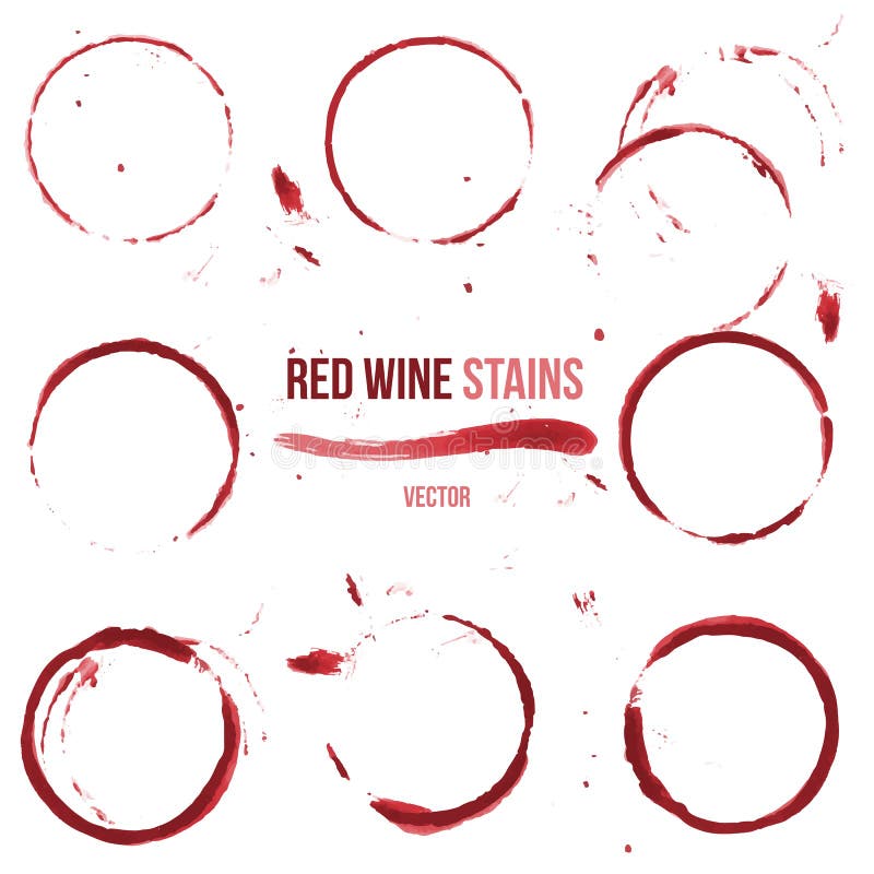 Macchie del vino rosso su fondo bianco