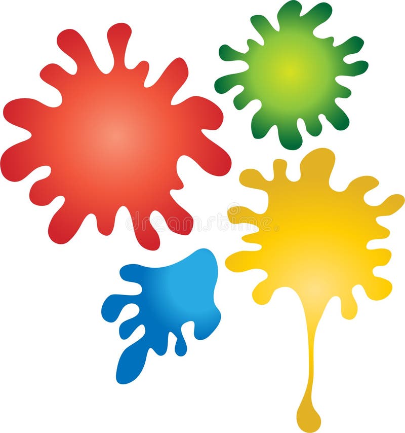 Red, green, yelloiw & blue ink blots. Red, green, yelloiw & blue ink blots.