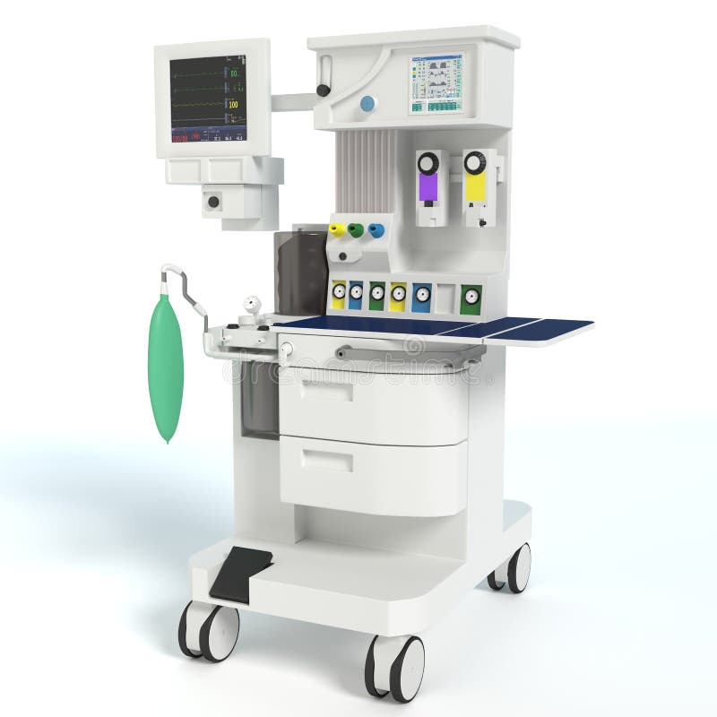 3d illustration of an anesthesia machine. 3d illustration of an anesthesia machine
