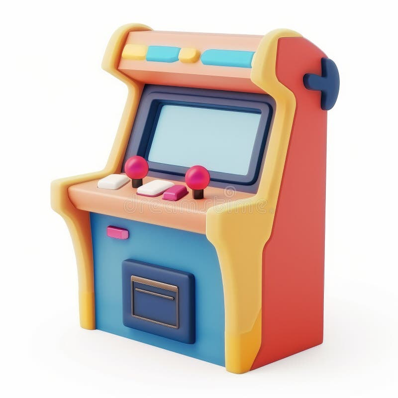 Macchina di gioco Arcade : Rendering 3D a colori illustrazione vettoriale